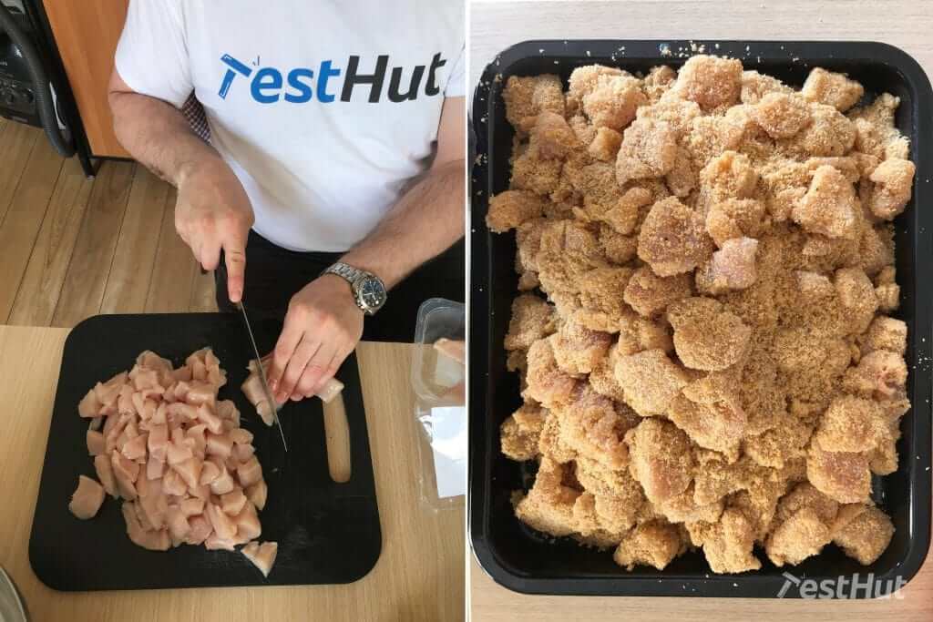 Panerad kyckling för TestHut Air Fryer Tillagningstest