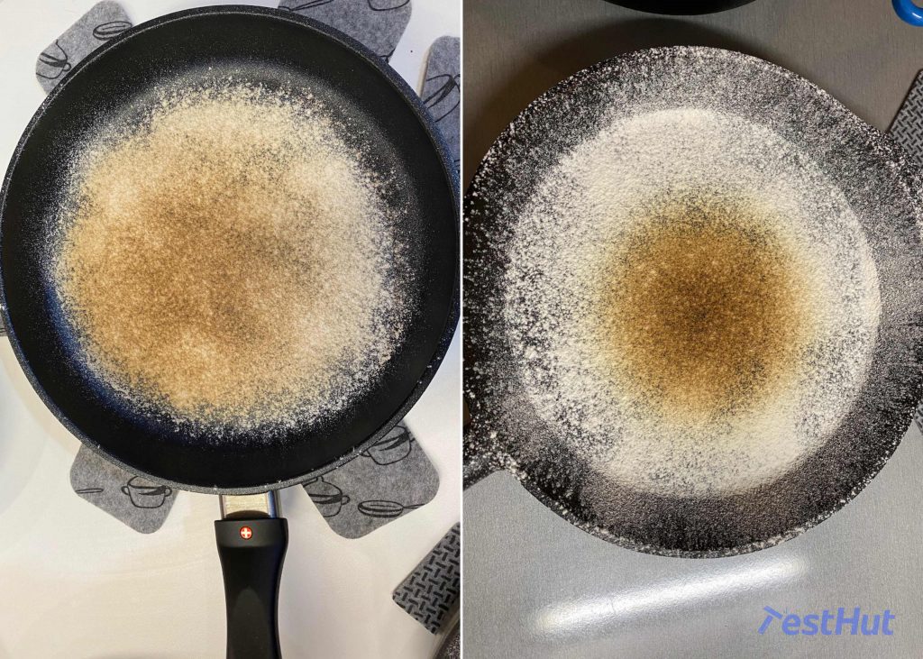 Swiss Diamond XD Induction Frying pan TestHut Flour test
