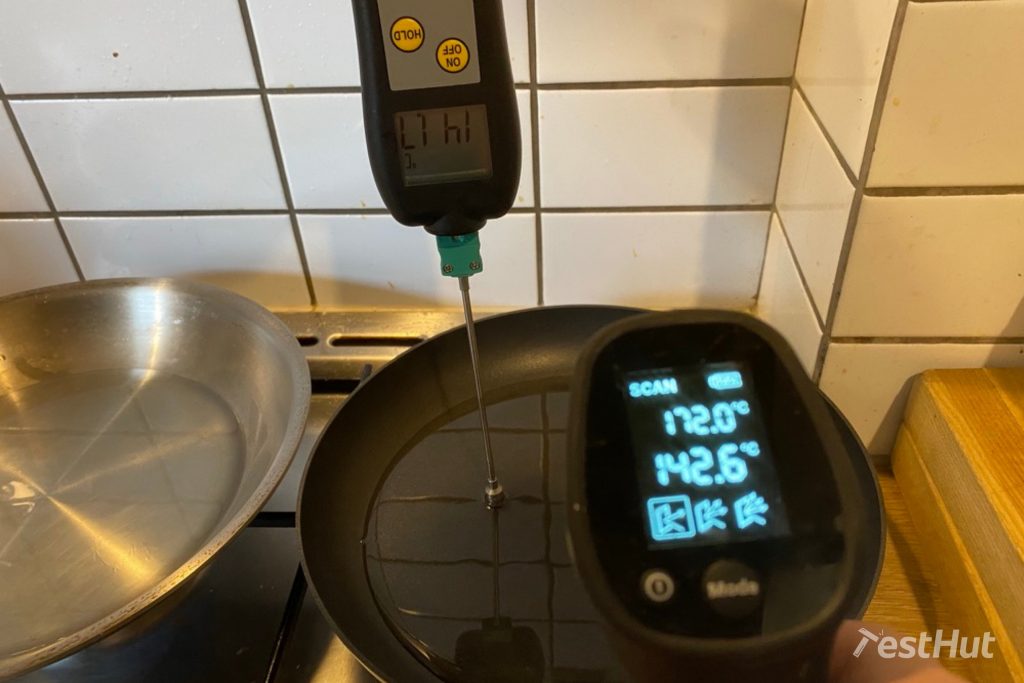 Frying pans temperature measurement test