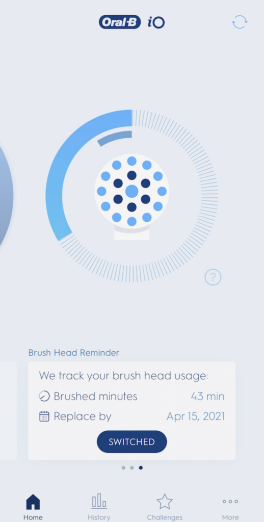 Electric toothbrush Oral-B app screenshot