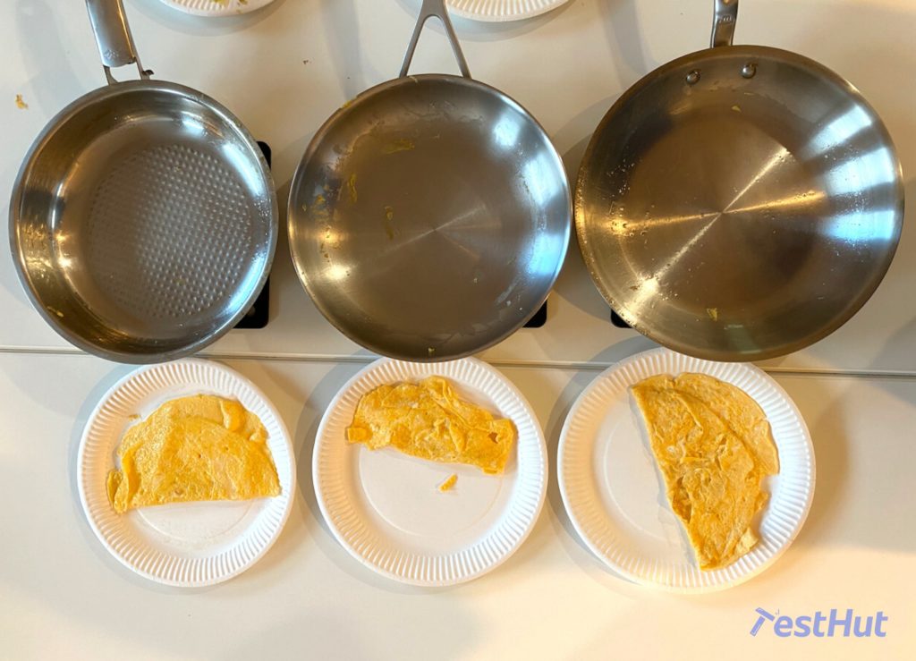 Stainless Steel Frying pans omelette test